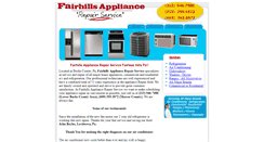 Desktop Screenshot of fairhillsappliancerepair.com